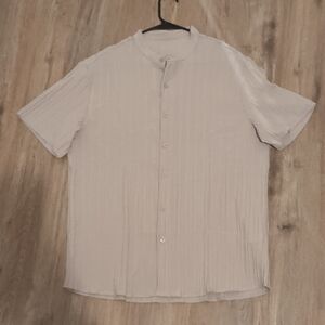 Men's Beige Short Sleeve Shirt